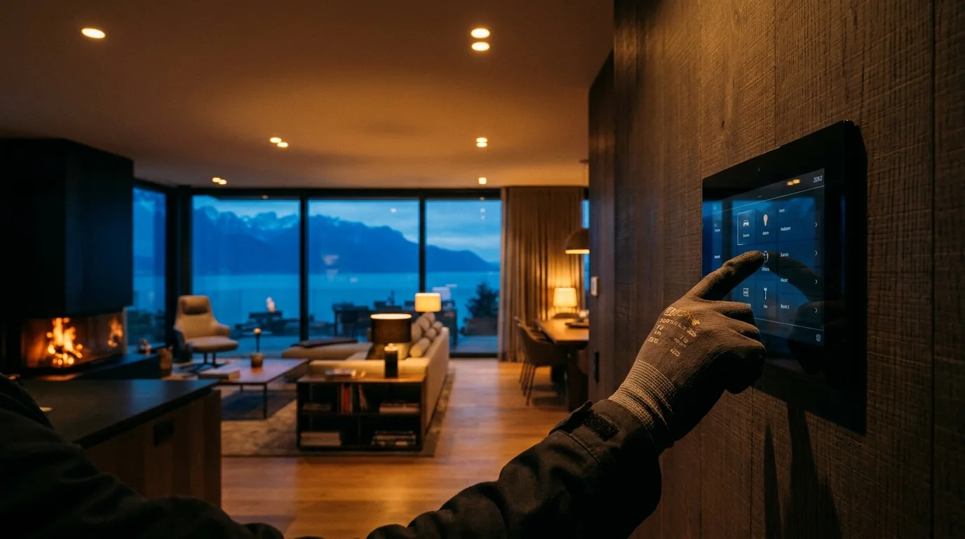 Smart-Home-Panel am Abend